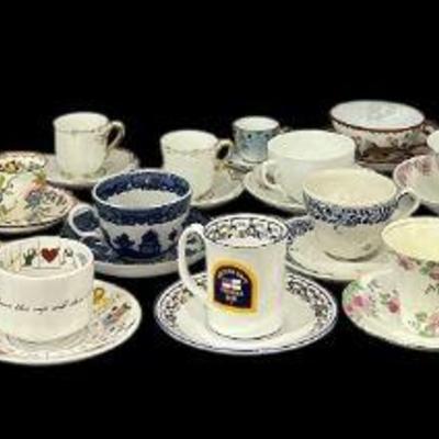 Large Collection Vintage Decorative Tea Cups, LIMOGES, MINTON, Fortune Telling