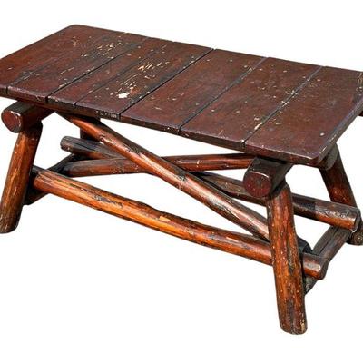 Antique Adirondack Bench / Coffee Table