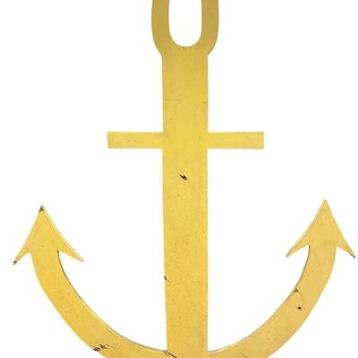 Wall Sized Carved Wood Anchor Wall Hanging