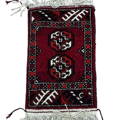 Vintage Salesman Sample Hand Knotted Bokhara Rug