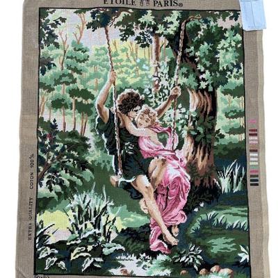Vintage ETOILES PARIS Needlepoint Tapestry