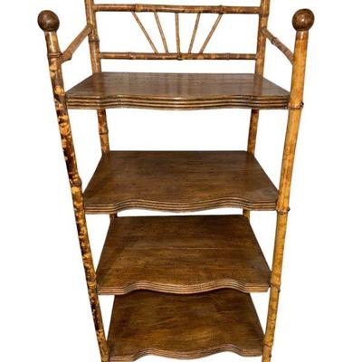 Victorian Burnt Bamboo Etagere