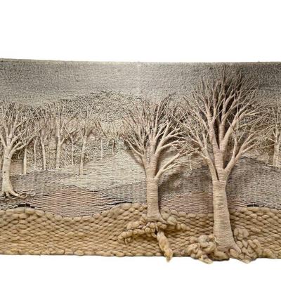 French 3D Wool Textile of Trees, Wall Size by GLORIA McROBERTS