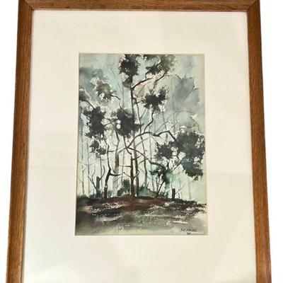 JIM KACIRK 1960's Abstract Forest Watercolor