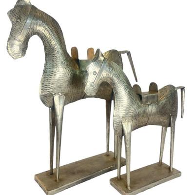 Sale Photo Thumbnail #184: Two Metal Folk Art Horse FiguresCollection Primitive & Folk Art Articles