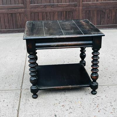 Black Table with spindle legs
