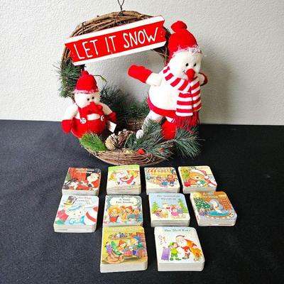 Christmas Decor and Children's Holiday Books Lot