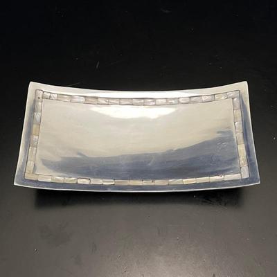 Towle Silver plated Serving Platter with Mother of Pearl Design