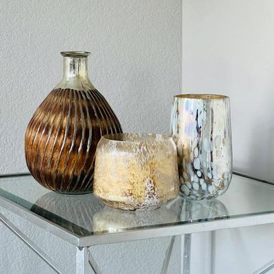 Glass vase & Anthropology Candles 