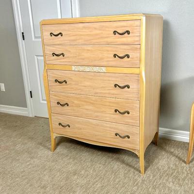 Beautiful 1950s Tallboy Dresser/Chest of Drawers by Rway in French Provincial style