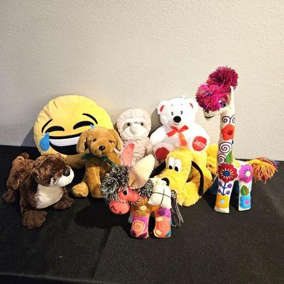 Assorted Fun Stuffed Animals, Including a Colorful Giraffe and Donkey! Great for Gifting