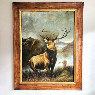 Stunning Wall Art "Monarch of the Glen" By Trevor James - Painted on Board - Framed 46" x 58"