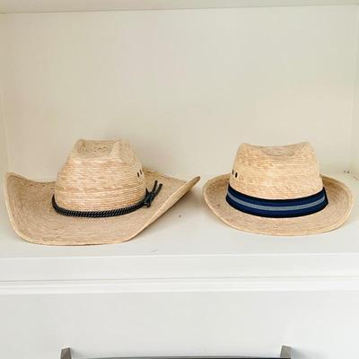 Pair of straw men’s hats