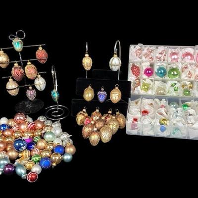 KAAR509 Large Collection Of Small Vintage Christmas Ornaments	Miscellaneous makers and designs, some marked "made in Germany"....