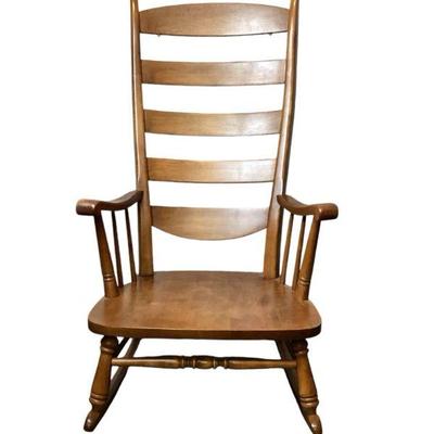 LYZE542 Mid century 5-ladder back Maple Rocker	Comfortable well-built rocker. Has grommets under the top rung to attach a pillow....