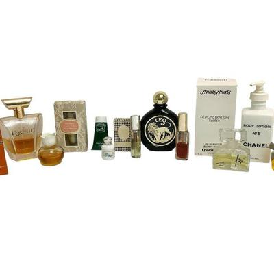 LYZE814 Vintage Fine Perfume Collectiom	14 bottles of vintage perfume and lotion. Noteworthy inclusions are a 1950s 1/2 fl. oz. Gres...