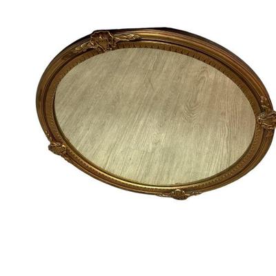 LUGR553 Large Round Vintage Gilt Framed Mirror	Vintage, heavy oval mirror. Ready to hang. Appears to retain much of the gold gilt. Framed...