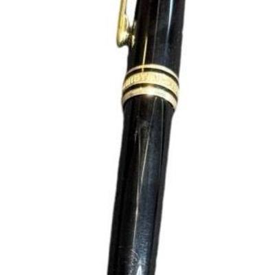 CT221 Mount Blanc Meisterstuck Ball Point Pen	Serial # AD257219 black with gold trim164 pen. Measures approximately 5.5 x .5 inches.
