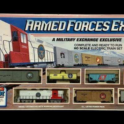 ROMO200 Armed Forced Express Electric Train Set	Believe to have all the parts but can't confirm. Does come with original box and manual
