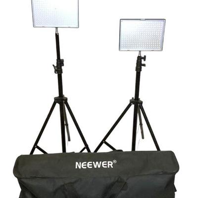 WATA310 NEEWER Video Light Kit	P280-2.4G LED video light adjustable light kit with rechargeable batteries. Electrical outlet power cords,...