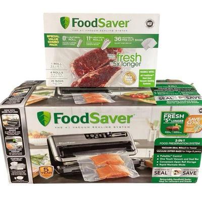 ROMO575 FoodSaver Vacuum Sealing System	Open Box but never used. Includes one 8" heat-seal roll; 4x11" heat seal rolls; 36...