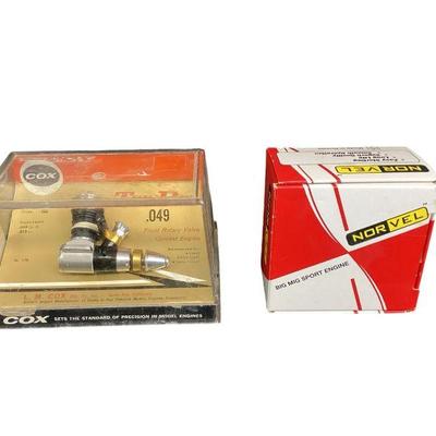 ROMO563 Cox Tee Dee Rotary Valve & Norvel Sport Engine	Tee-Dee .049 Front rotary valve contest engine; Norvel BigMig .06 1 R/C
