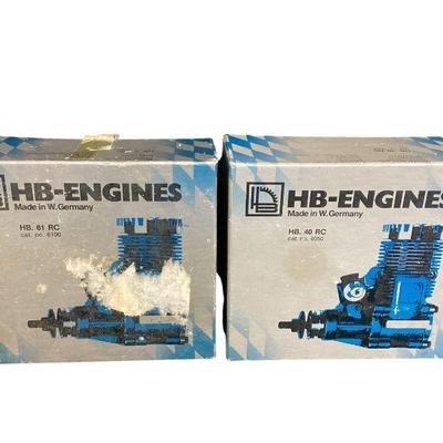 ROMO560 Two HB German Made Model Airplane Engines	HB61 and HB40, both very clean. The green foam in the vents in photo #7 is just from...