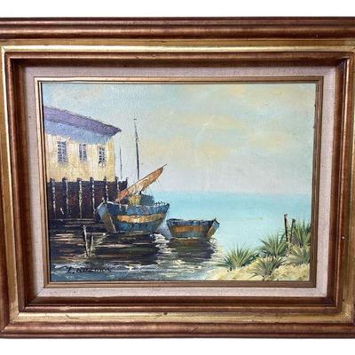 LUGR552 Signed Vintage Oil Painting By L. Billings	23x16 oil on canvas
