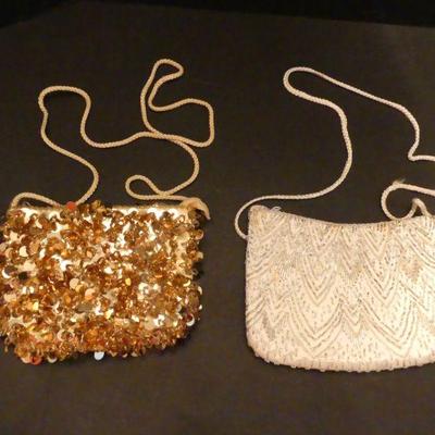 Vintage de Lill Gold Sequin & Silver Beaded Evening Bags