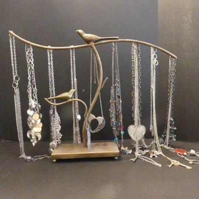 Vintage Pier 1 Imports Jewelry Stand Full of Costume Jewelry
