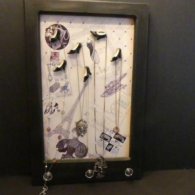 Vintage Paris Theme Necklace Frame with Fashion Necklaces - 13