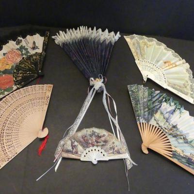 Vintage 6 Decorative Fans - Different Styles