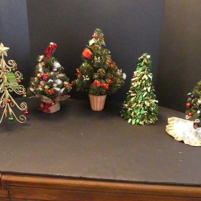 Vintage Box of 5 Tabletop Christmas Trees