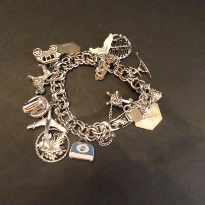 Vintage Sterling Charm Necklace - TW 63.0g