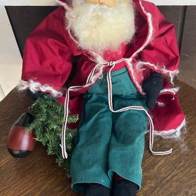 Vintage Kay Cloud Material 27" Sitting Santa Figurine