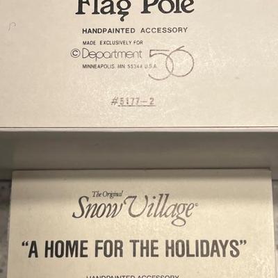 Department 56 The Original Snow Village - Village Flag Pole, Home For The Holidays
