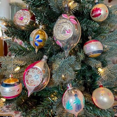(9) Antique Mercury Glass Holiday Ornaments