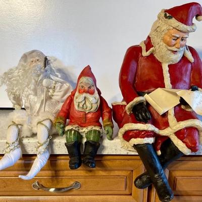 (3) Vintage Shelf Sitting Santas (1) House Of Hatten (1) 1984 Ulrich