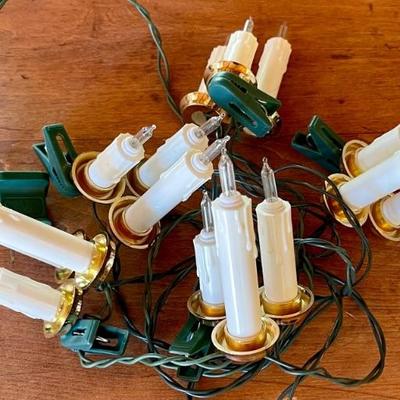 Vintage Strand Of Clip On Christmas Candle Stick Lights