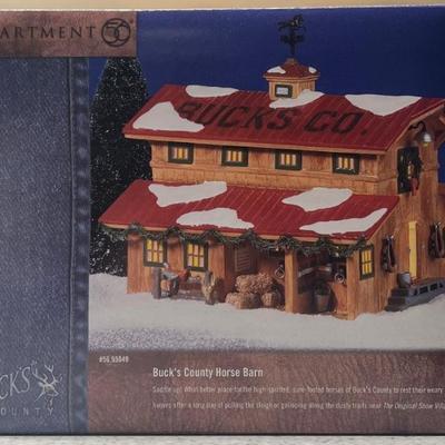 Department 56 Buck's County Horse Barn In Box
