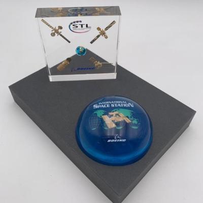 Boeing Lucite Pair - ISS & STL