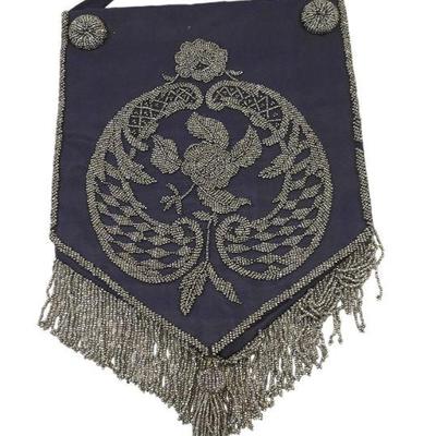 ANTIQUE HANDMADE AND BEADED EVENING PURSE