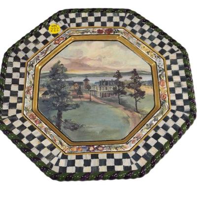 MACKENZIE-CHILDS MACLACHLAN OCTAGONAL DINNER PLATE