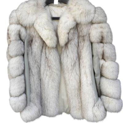SILVER FOX & LEATHER JACKET SMALL