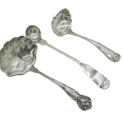 3 STERLING & COIN SILVER LADLES