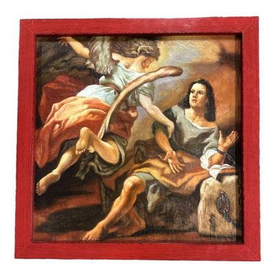 VINTAGE THE LIBERATION OF ST PETER OIL PAINTING