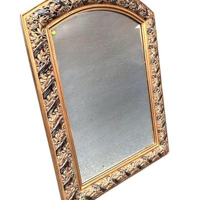 Sale Photo Thumbnail #218: LARGE GOLD VINTAGE HOLLYWOOD REGENCY STYLE MIRROR