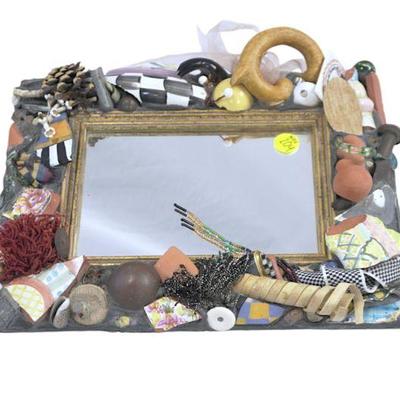 RARE MACKENZIE-CHILDS POTLUCK VICTORIAN PUTTY SHARD MIRROR