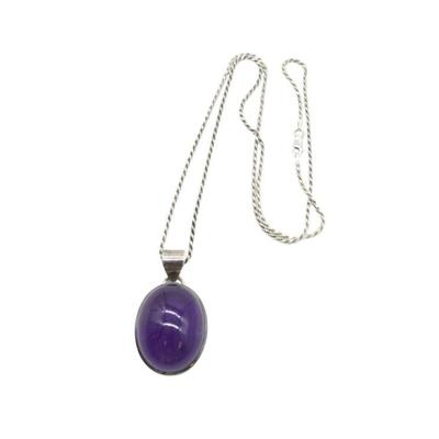 AMETHYST PENDANT ON STERLING CHAIN