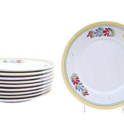 10 HENRIOT QUIMPER FAIENCE HAND PAINTED PLATES